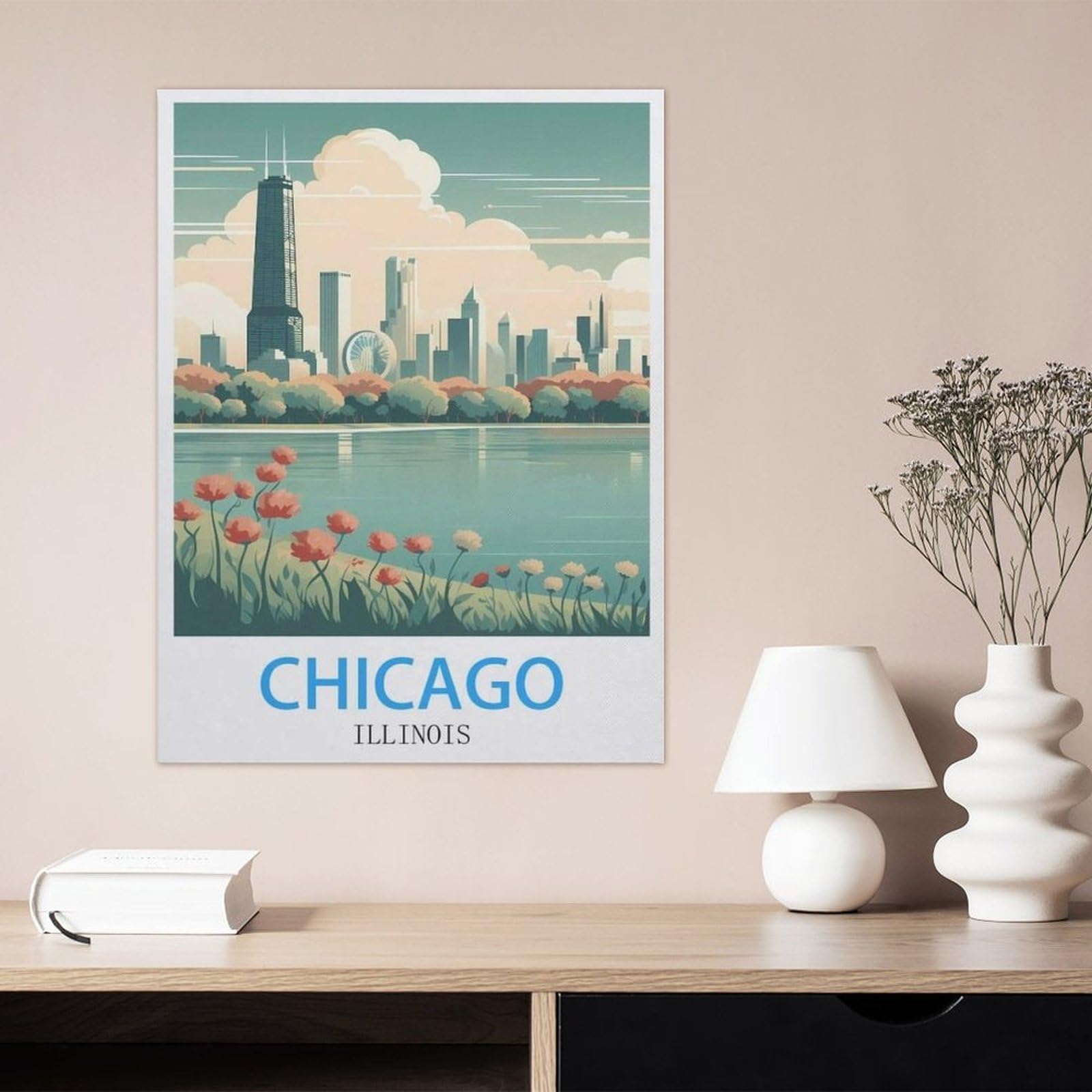 1000 Teile Puzzle Für Erwachsene Und Kinder，Chicago Illinois，Stressabbau Herausforderung Bodenpuzzle DIY Home Wanddekoration（75x50cm）-IE52