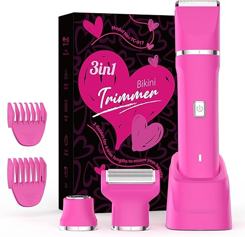Miniatura 9 de Recortadora de bikini eléctrica para mujer, afeitadora recargable 3 en 1, impermeable, removedor de vello púbico inalámbrico, portátil, sin dolor,