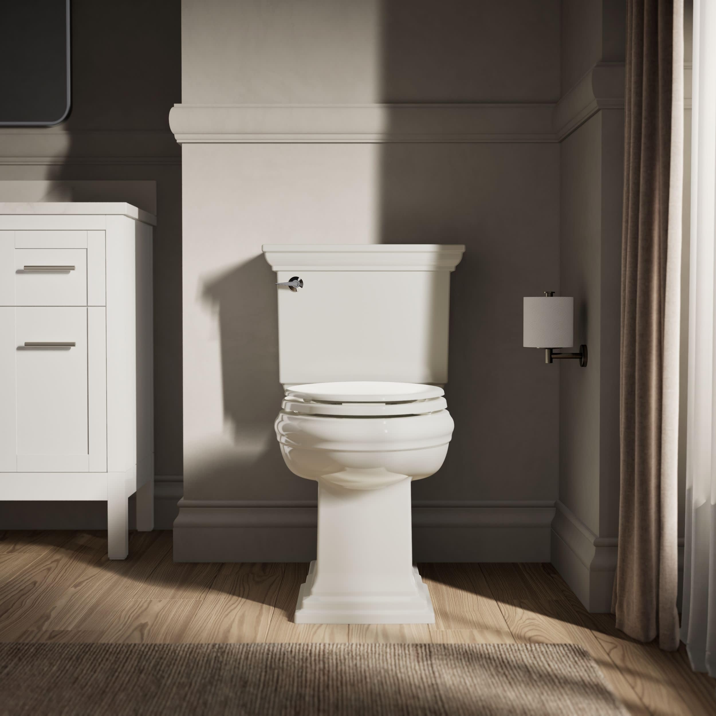 KOHLER Lunette WC allongée en bois moulé avec charnières en plastique de couleur assortie K-4647-96 Biscuit