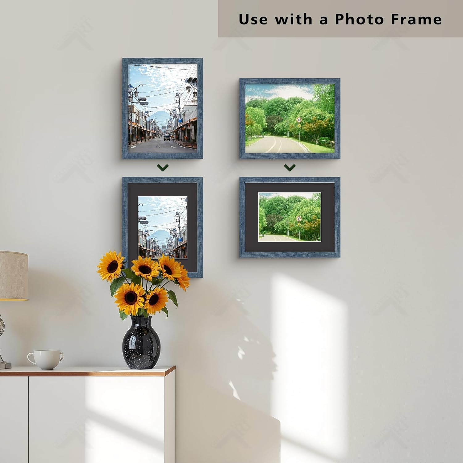Golden State Art, Pack of 10 Black Pre-Cut 11x14 Picture Mat for 8x10 Photo with White Core Bevel Cut Mattes Sets. Includes 10 Acid-Free Bevel Cut Mats & 10 Backing Board & 10 Clear Bags