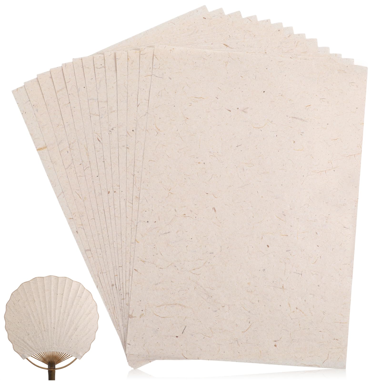 50 Sheets A4 Mulberry Paper, Visible Leaves Fiber Rice Paper Printable Mulberry Rice Papers for Decoupage Drawing Writing Card Making DIY Crafts (Translucent, 11.8 x 8.3 in)
