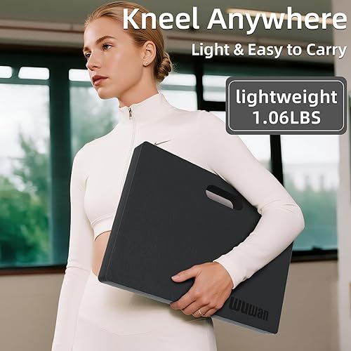 Miniatura 5 de Alfombrilla de yoga para rodillas de 1.5 pulgadas de grosor, flexiones de rodilla, soporte de tablón y tapete de yoga para codosrodillas proporciona
