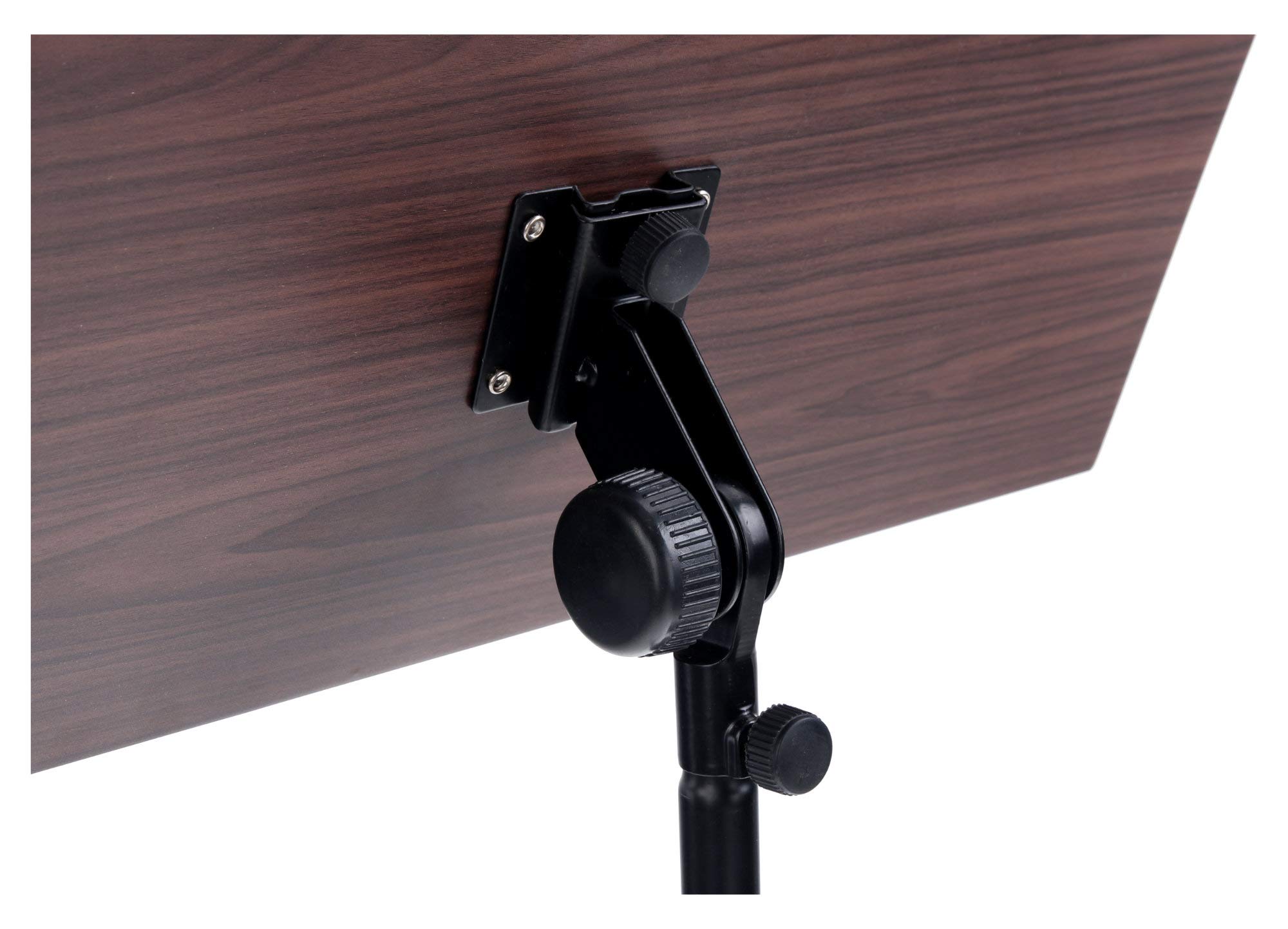 Classic Cantabile Orchesterpult Rosenholz - Robustes Stativ mit großer Notenablage - Edle Optik in Rosenholz laminiert - Höhenverstellbar von 65 bis 110 cm - Prismenverbindung