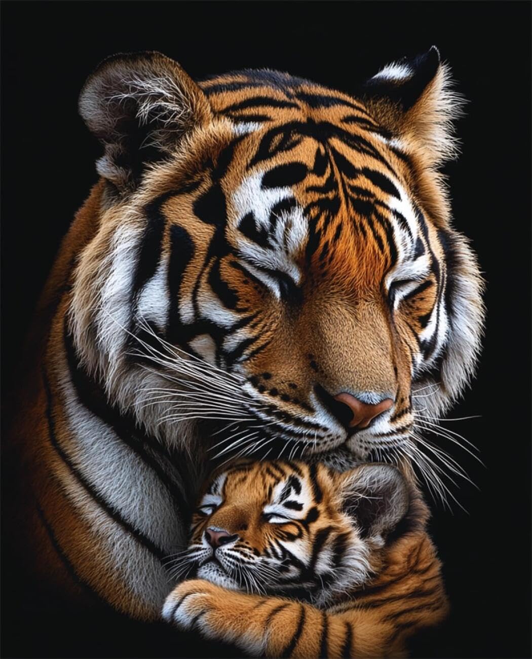 AxiangziK DIY Cross Stitch Kits Two Tigers 11CT 60x80cm