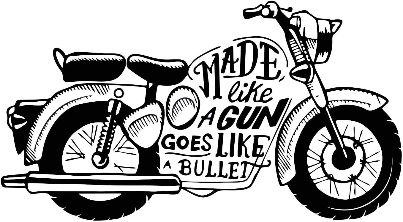 Asmi Collections Vinyl Bullet Motorbike Motivational Wall Stickers (Black, 50 x 90 cm)