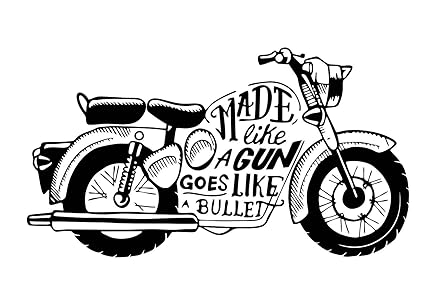 Asmi Collections Vinyl Bullet Motorbike Motivational Wall Stickers (Black, 50 x 90 cm)