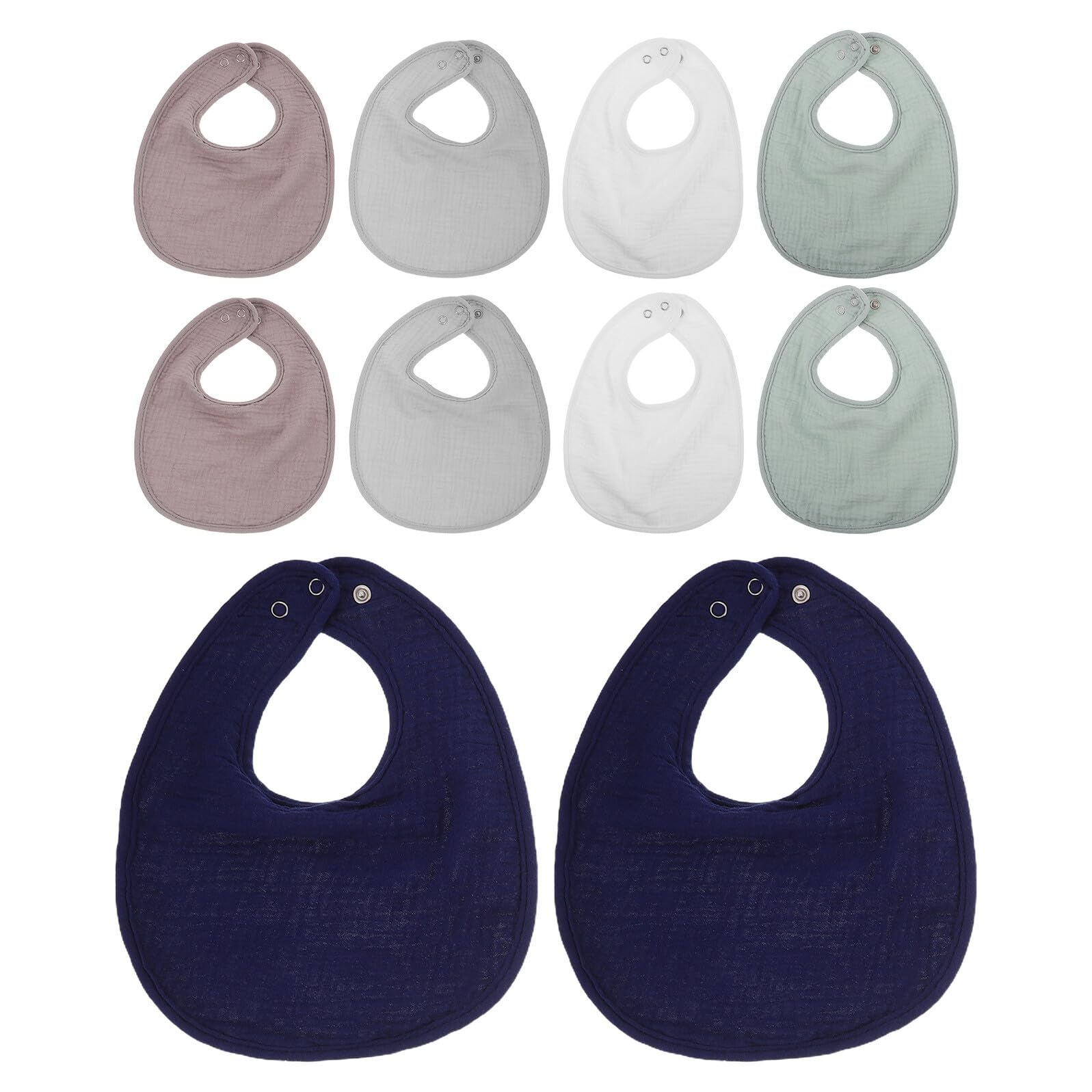 GARVALON 10 Bavaglini Bandana per Ragazzo Ragazza Unisex in Mussola di Cotone Doppio Strato Bavaglini Morbidi Anti-Bava per Allattamento Copertura Completa Lavabili e ad Asciugatura