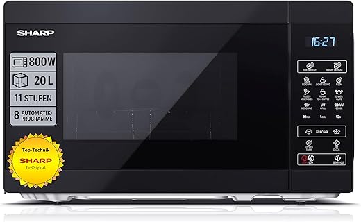 Sharp YC-MG02EB - Forno a microonde 20lt con programma di scongelamento, funzione...