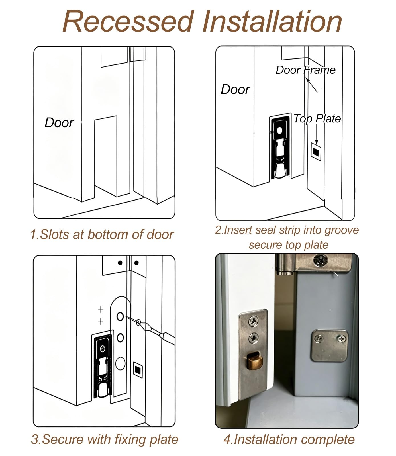 Paraspifferi Sottoporta Guarnizione Automatica a Scomparsa Insonorizzata per Porte | Strisce Oscuranti Personalizzabili a Forma U La Parte Inferiore Della Porta, Paraspifferi per Porte(119cm(46 7/8"))