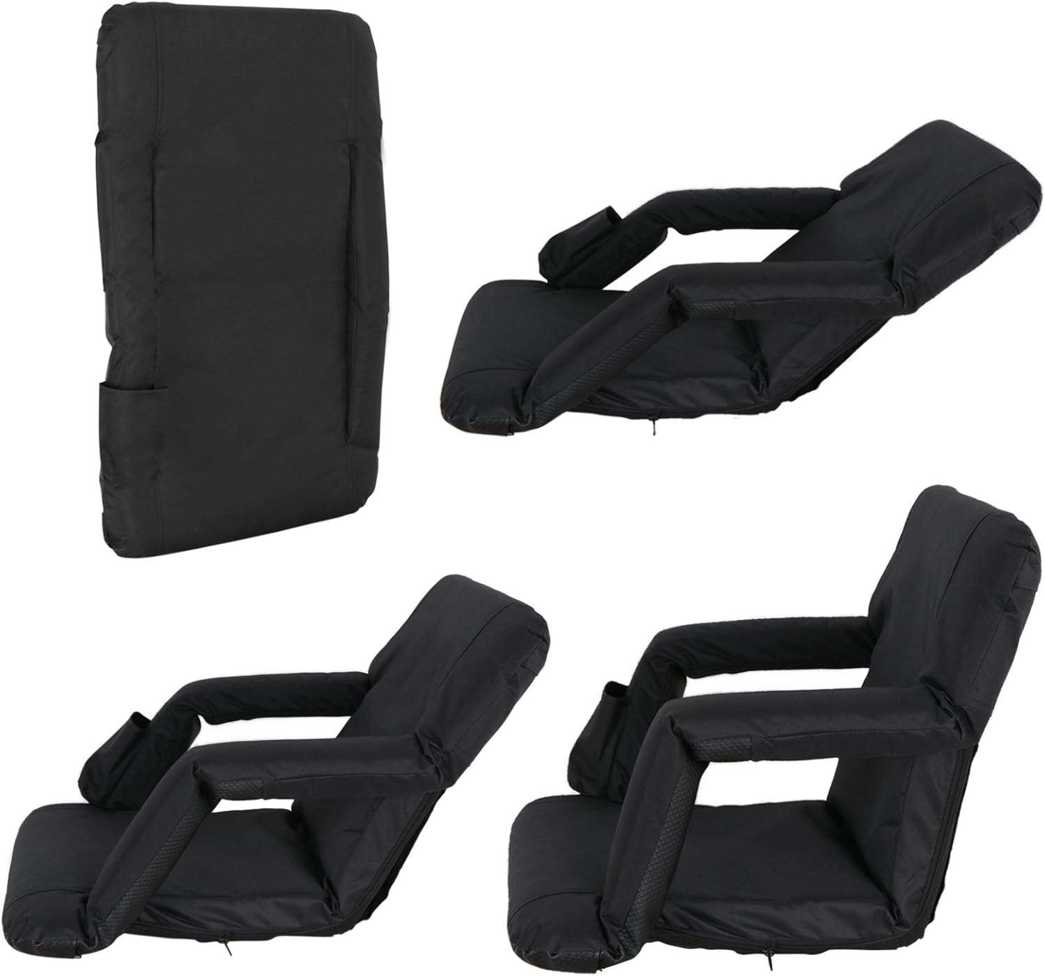 LEMY Stadium Seat for Bleachers with Back Support, Adjustable Stadium Chair with Armrest for Camping, Sports Events, Outdoor&Indoor(2 PCS)