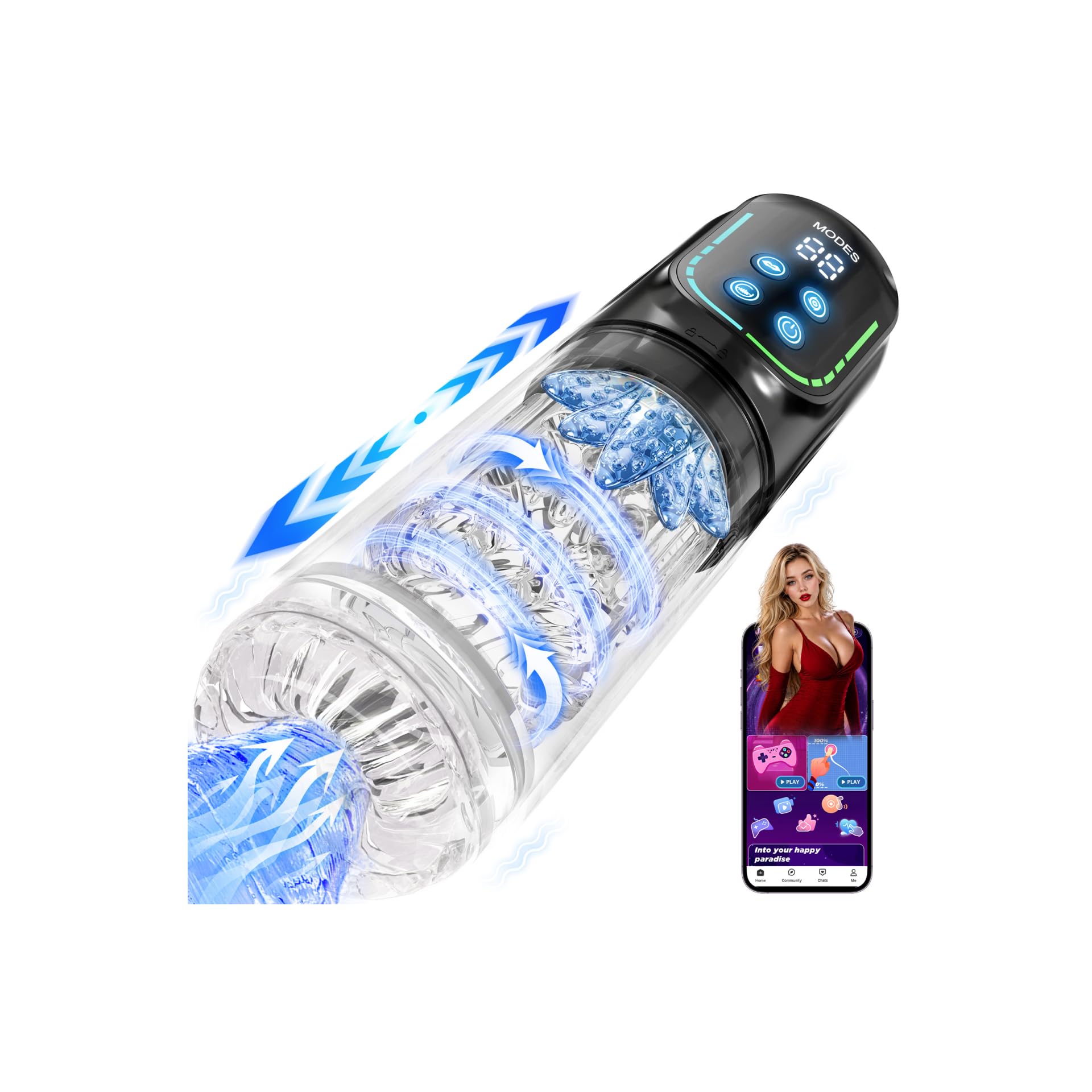 Kismloit Male Masturbator Sex Toys for Men, AI Sync Licking 12s Penis Pump