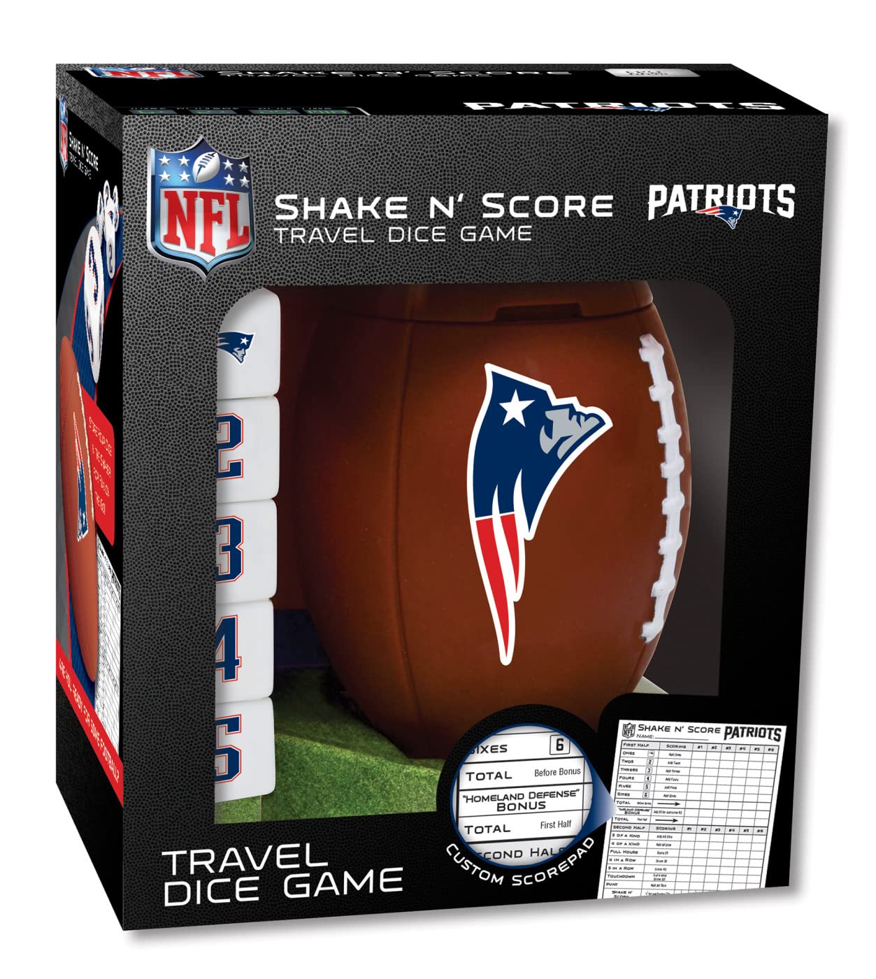 MasterPieces Game Day - NFL New England Patriots - Shake N' Score Dice Game