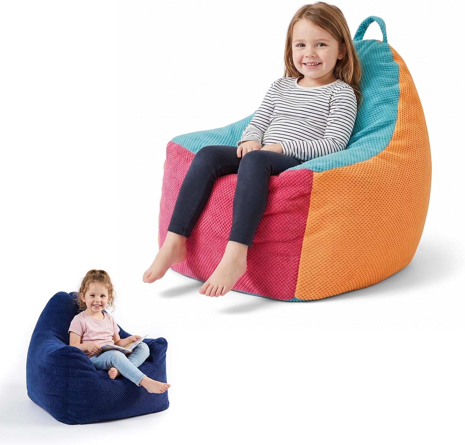 Sensory Bean Bag Chair for Kids, Extra Washable Cover, Foam Lounger | Calm corner seating, autism and ADHD sensory support, toddler lounger, contour foam fill, mood conversion chair