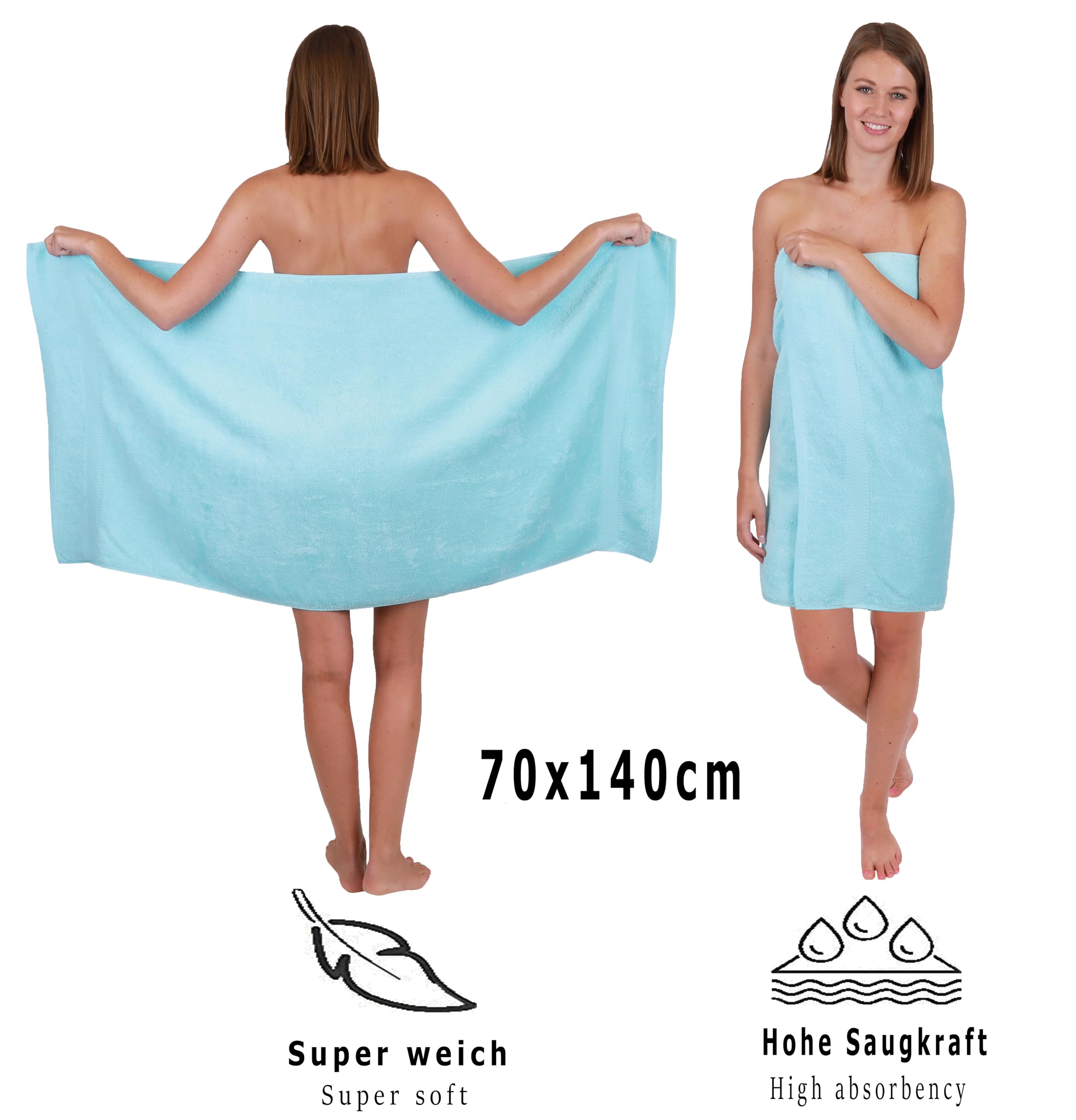 Set De 3 Toallas Cara, Manos, Cuerpo Color Verde Liso