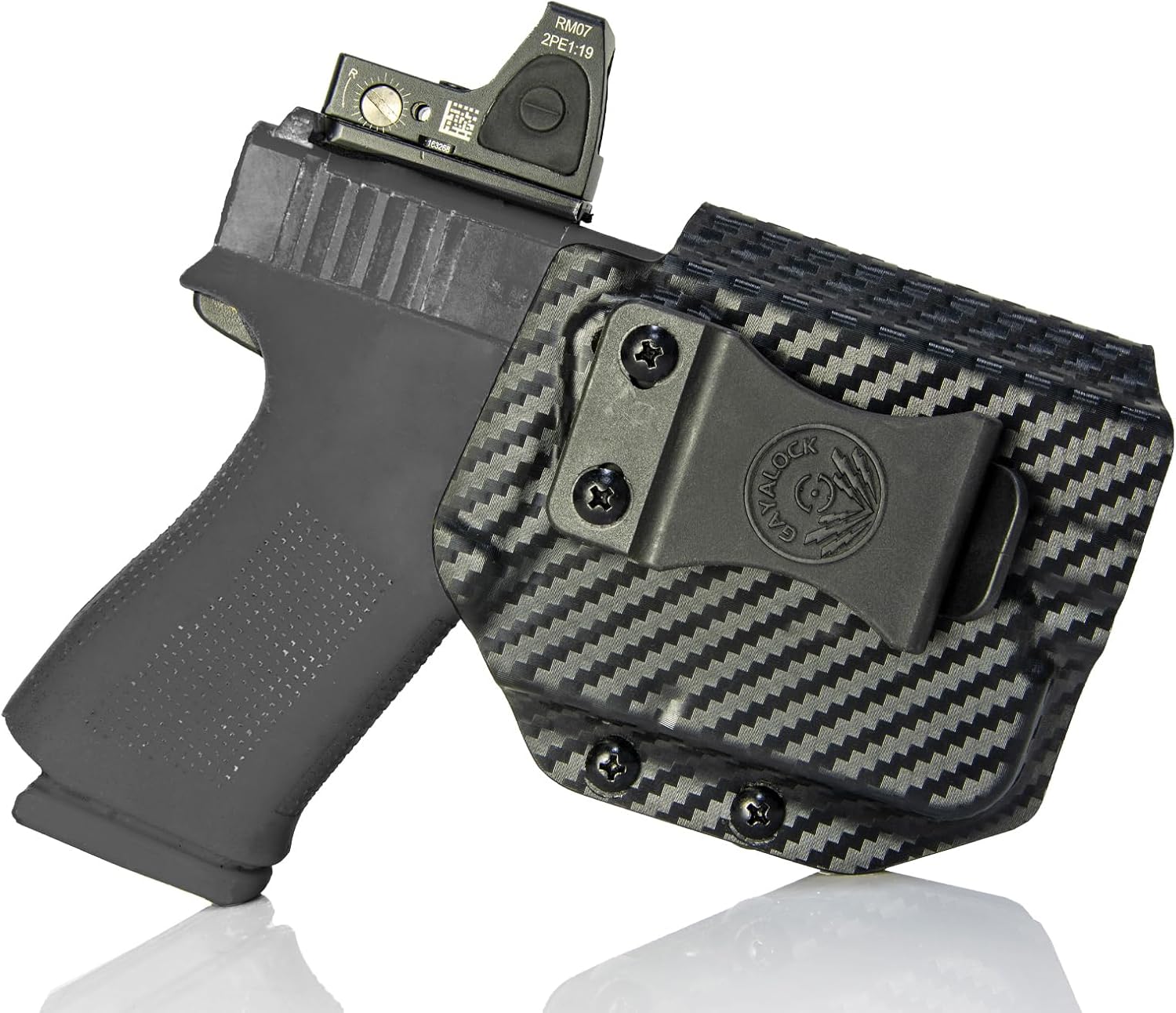 Gun Holster Inside Waistband Belt Wing Tuckable Holster Carbon Fiber fits G43X MOS w Streamlight TLR-6 / IWB G43X MOS with TLR6 Holster | Adjustable Cant | KYDEX Made (Right Hand Draw)