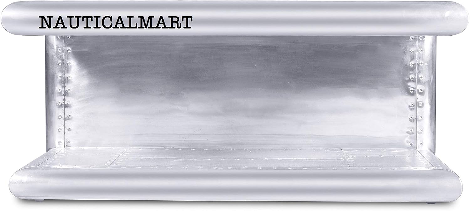 Nautical-Mart Coffee Table Aviator Office Desk Aluminium Home Office Decor Furniture
