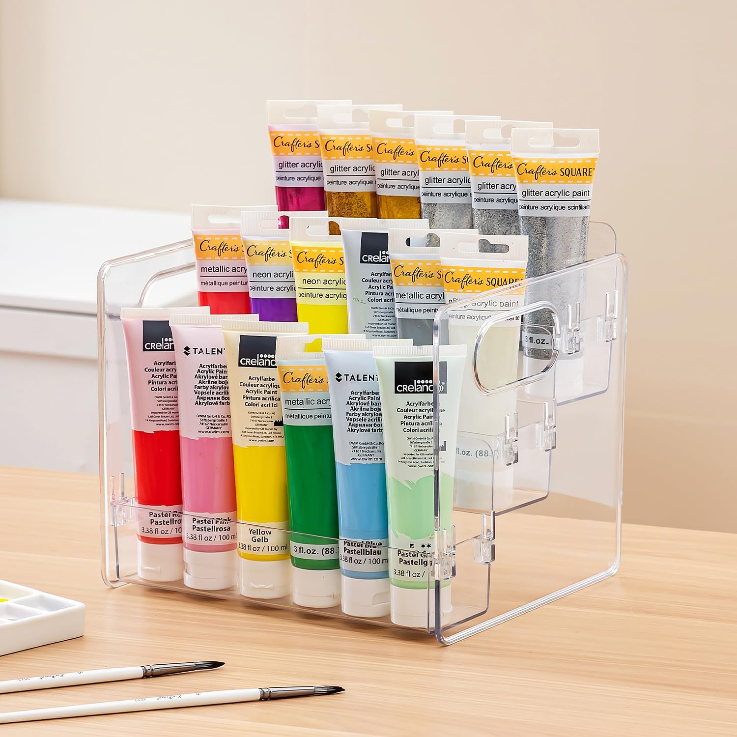 Paint Organizer, Paint Tube Holder Rack for 2oz 3oz 4oz 8.5oz Bottles