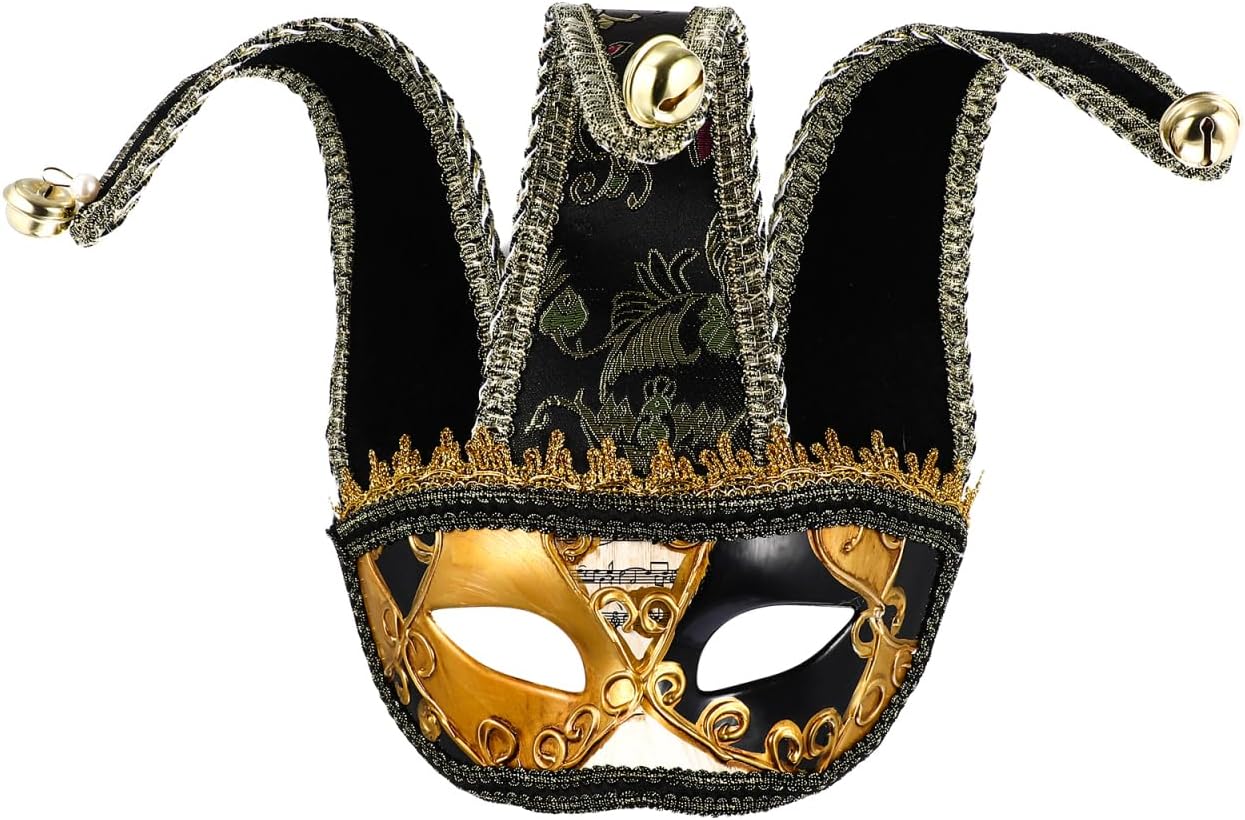 PRETYZOOM Half Face Men Masquerade Masks Jester Masks Venetian Mardi Gras Party Halloween for Adult