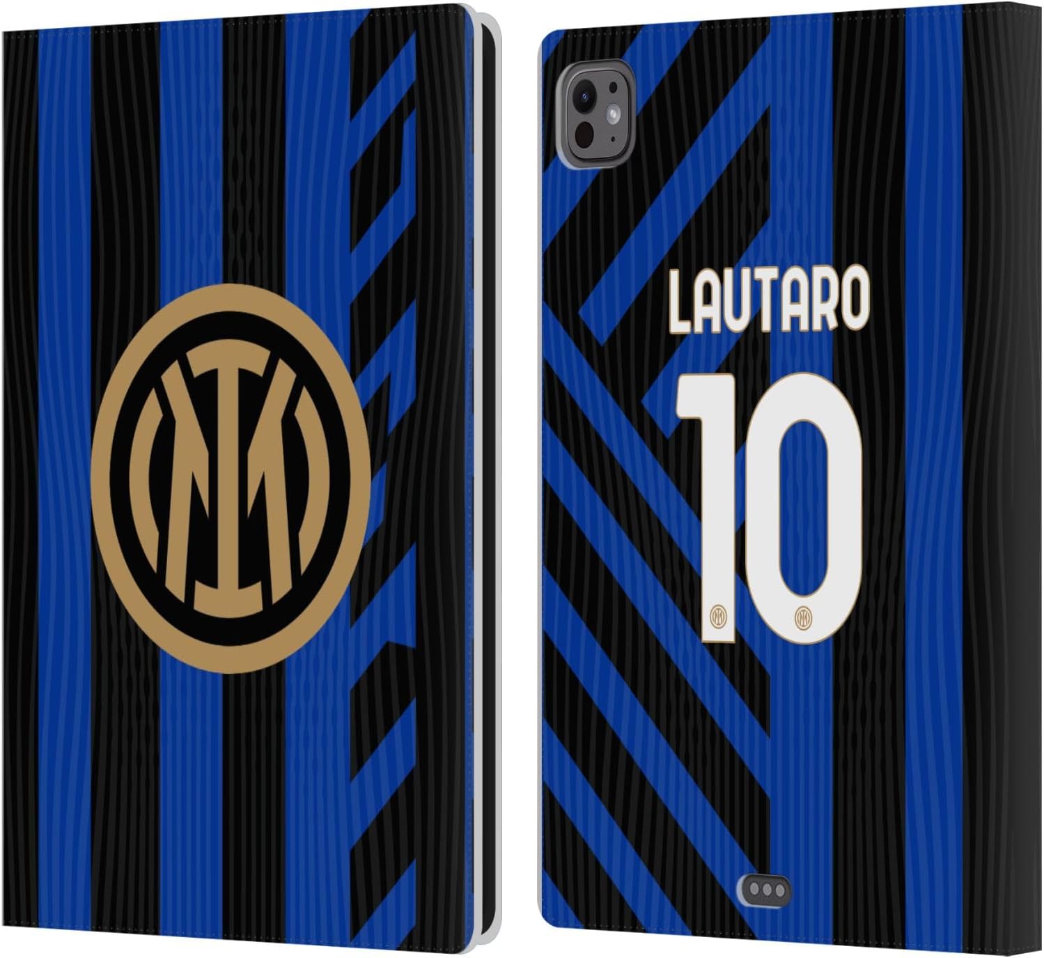 Head Case Designs Officially Licensed Inter Milan Lautaro Martínez 2024/25 Players Home Kit Leather Wallet Case Compatible with Apple iPad Pro 11 M4/M5 2024/2025