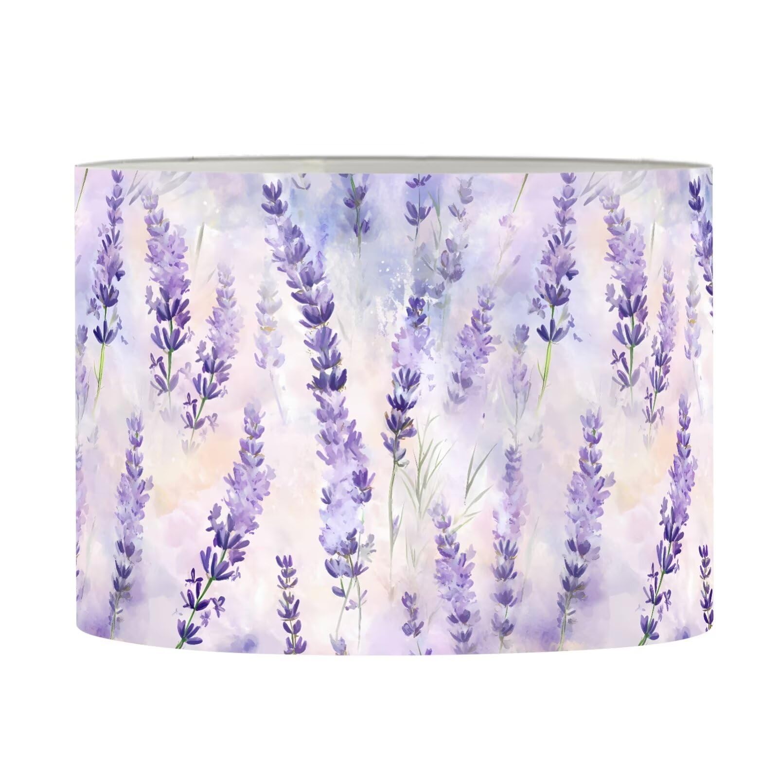 FANCOSAN Purple Lavender Lamp Shade Well Constructed Drum Lampshades Cover Home Decor for Living Room Bedroom Study Dorm Desk Table Nightstand Lampshade L