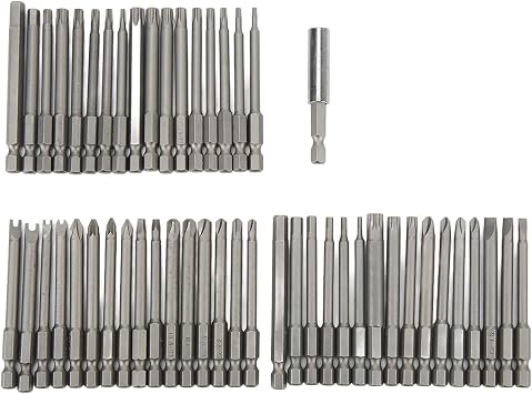 Security Screwdriver Bits, Extra Long Multi-Size Tamper Proof Bit Set 50-Piece for Electronics Repair Automotive Maintenance Professional DIY Projects and Home Repairs