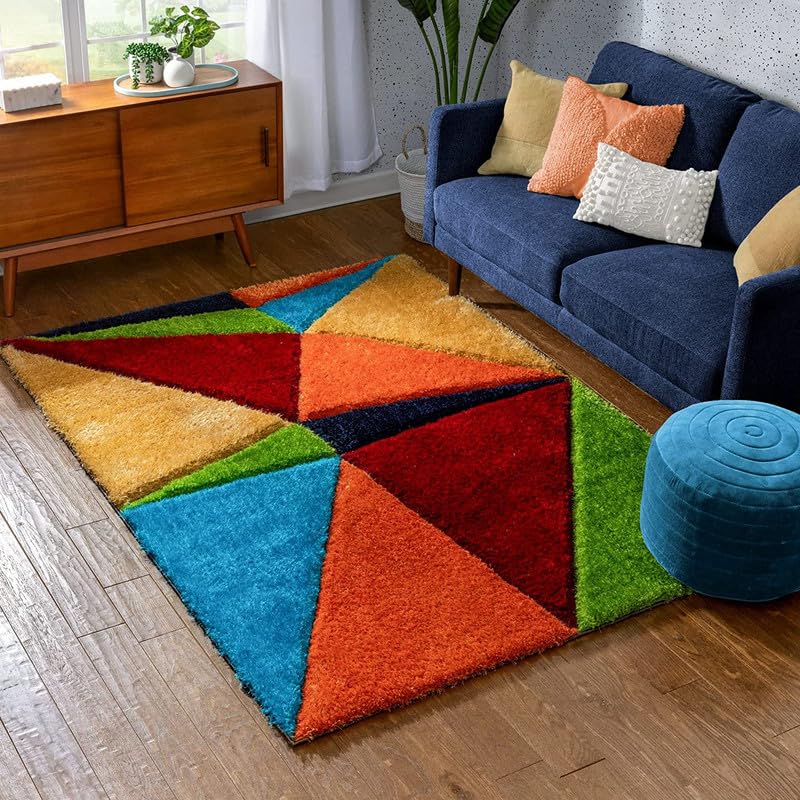 Image of Shaggy Area Rug - Extra Plush Luxury Carpet, Super Soft & Cozy Feel| Perfect for Living Room, Bedroom, and Stylish Home Decor- Multi Color (8 x 11 ft)