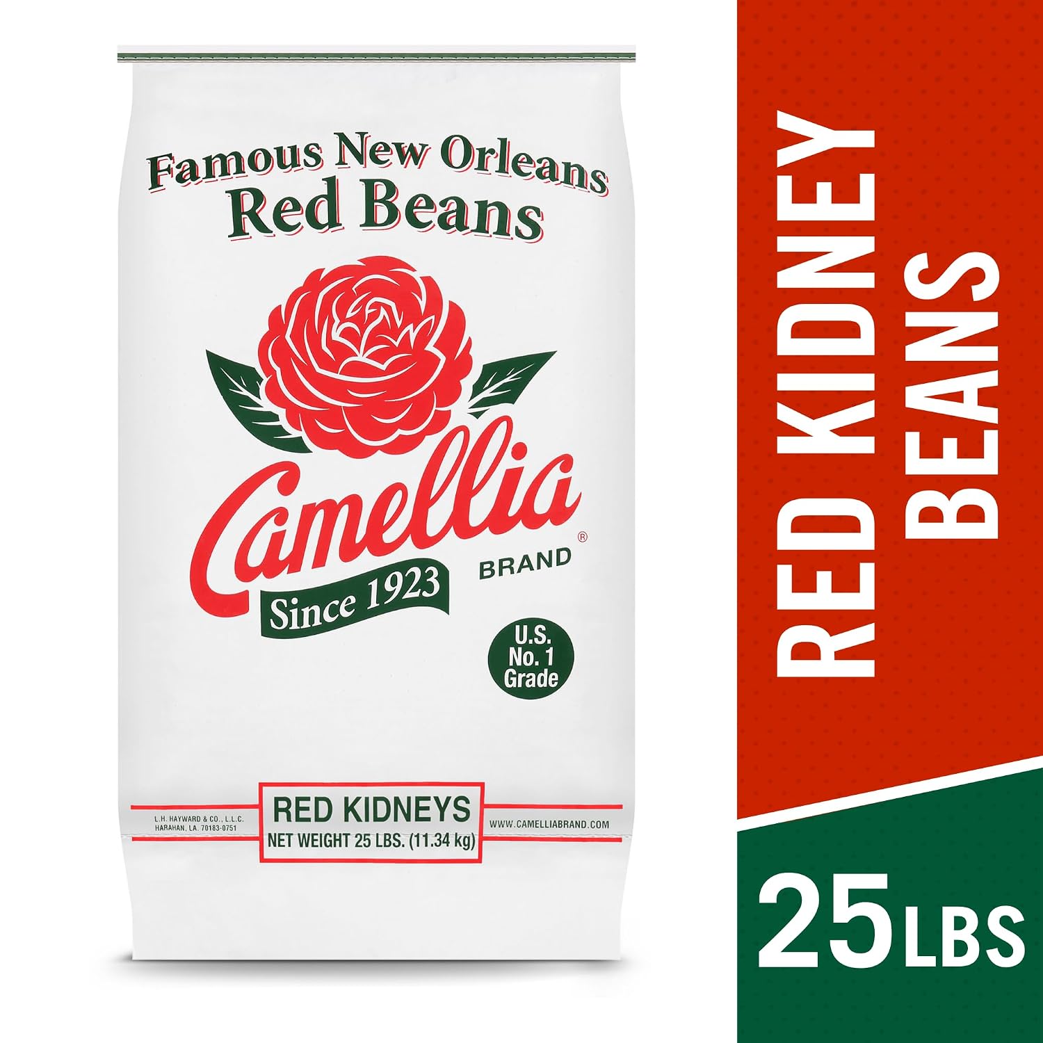 Camellia Dried Red Kidney Beans – Premium Non-GMO Dry Beans for Red Beans and Rice, High Protein Plant-Based Food for Chili, Soups, Salads, Meal Prep, and Cajun Cooking Bulk 25 Pounds