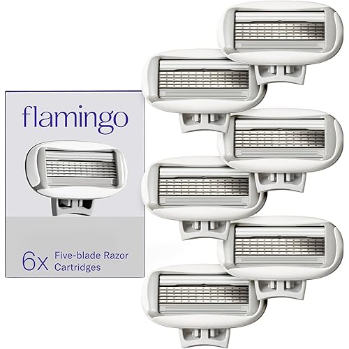 Flamingo Women's Original Razor Blade Refill Cartridges for Women - 6 Count - 5-Blade Shaving Razors for Women