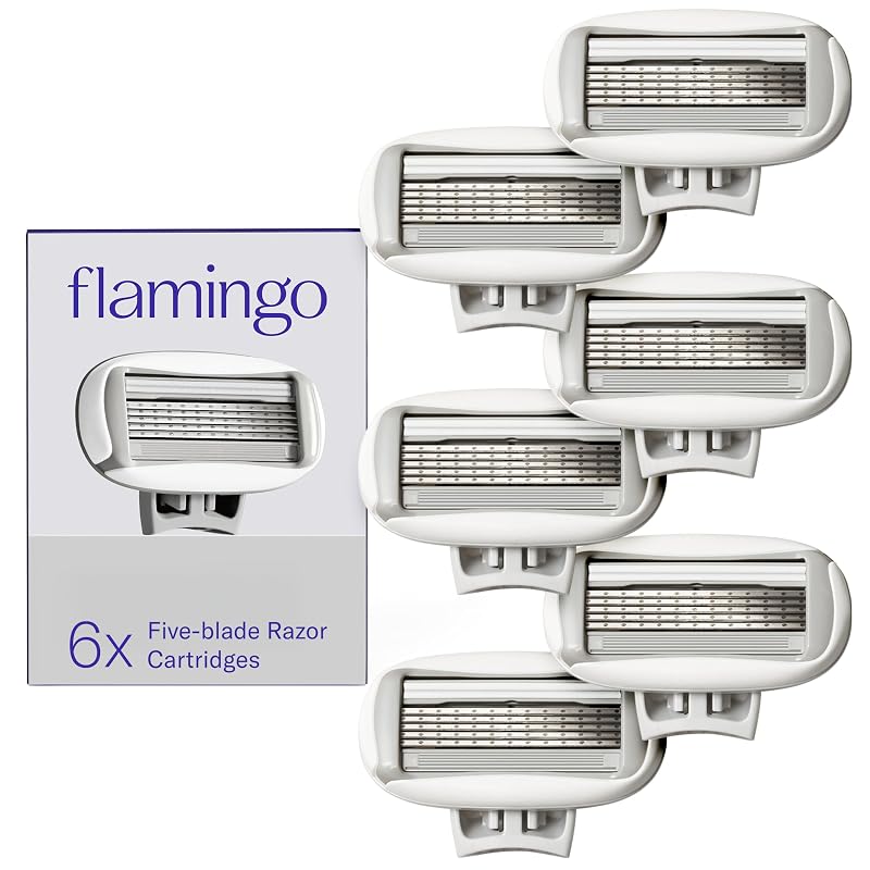Refis de Cartuchos de Lâminas para Barbear Feminino Flamingo Original, 6 Unidades
