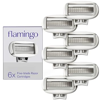 Flamingo Womens Original Razor Blade Refill Cartridges for Women - 6 Count - 5-Blade Shaving Razors for Women