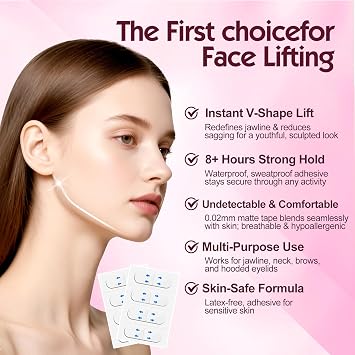 Face Lift Tape,Face Tape Lifting Invisible,Face Tape for Instant Tightening and Lifting, Neck Tape Lift for Turkey Neck, Face Lifting Tape Under Makeup(120 Pcs)