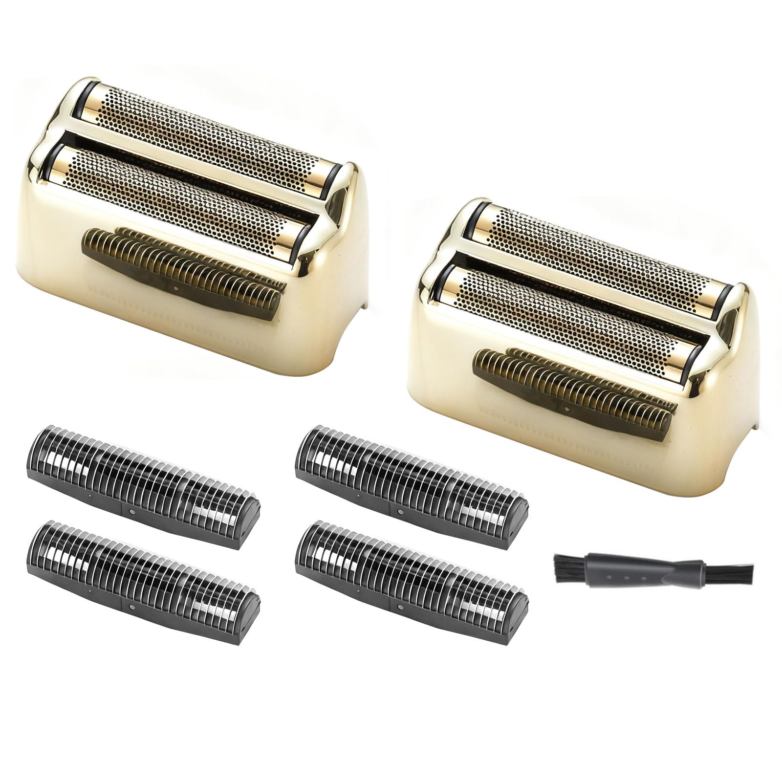 2 PCS Shaver Kopf und 4 Pcs Doppelfolie mit 1 Bürste Kompatibel mit BaByliss PRO Doppelfolienrasierer, BaBylissPRO FXFS2 Rasierer, Rasierer Ersatzfolienkopf
