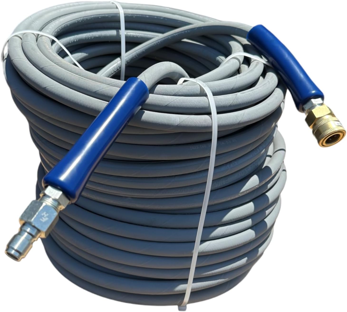 Pressure-Pro AHS295 3/8 in. x 200 ft. 4200 PSI, Gray Pressure Washer Replacement Hose, Non-Marking with Quick Disconnects