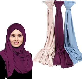 jersey hijab cotton for women-hijab jersey set of 3 hijab cotton - lightweight material scarf jersey for women