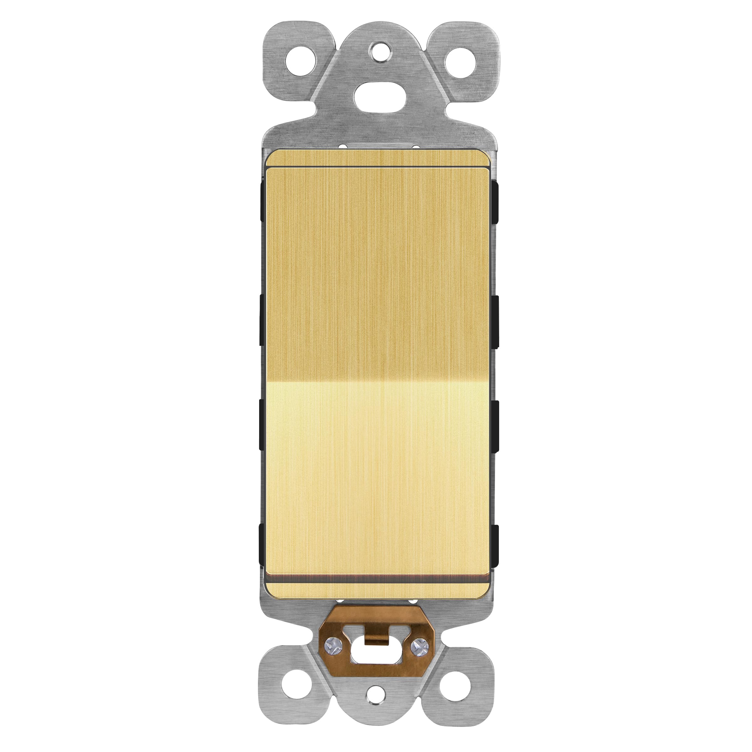 LIDER Brushed Gold Minimalist Design Decorator Switch, Frameless Paddle Wall Light Switch, On/Off Rocker Switch, 3-Way or Single Pole, Residential