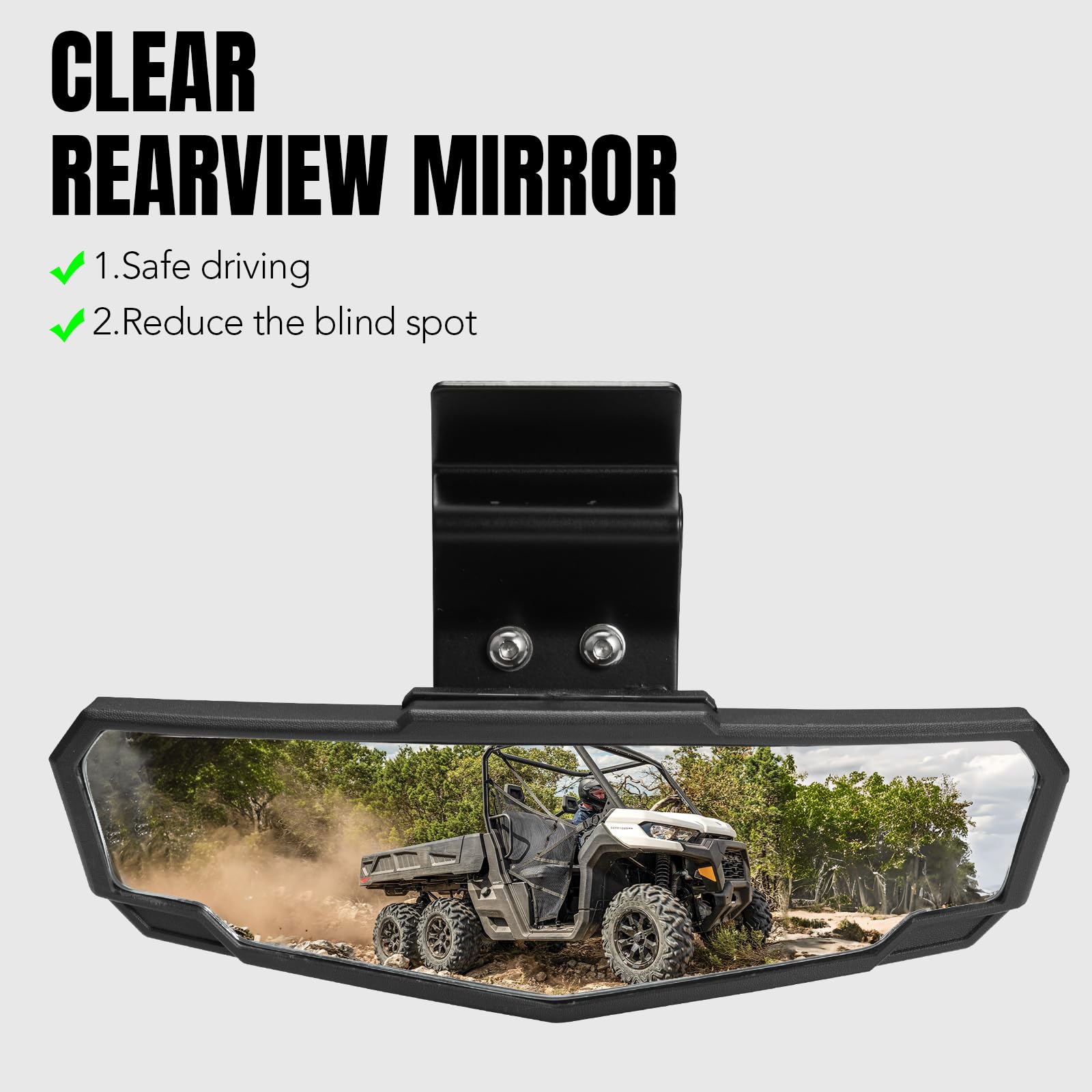 UTV Center Rear View Mirror, SAUTVS Premium Convex RearView Mirror For Polaris Ranger 570 900 1000 Crew/Can Am Defender 2015-2023 Accessories In | Whizz