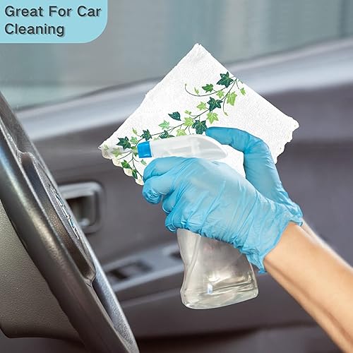 Miniatura 5 de Oyihfvs Ivy Leaves On The White - Juego de 6 paños de cocina, toallas absorbentes sin pelusas, toalla suave de gofres de 11 x 11 pulgadas, paños de