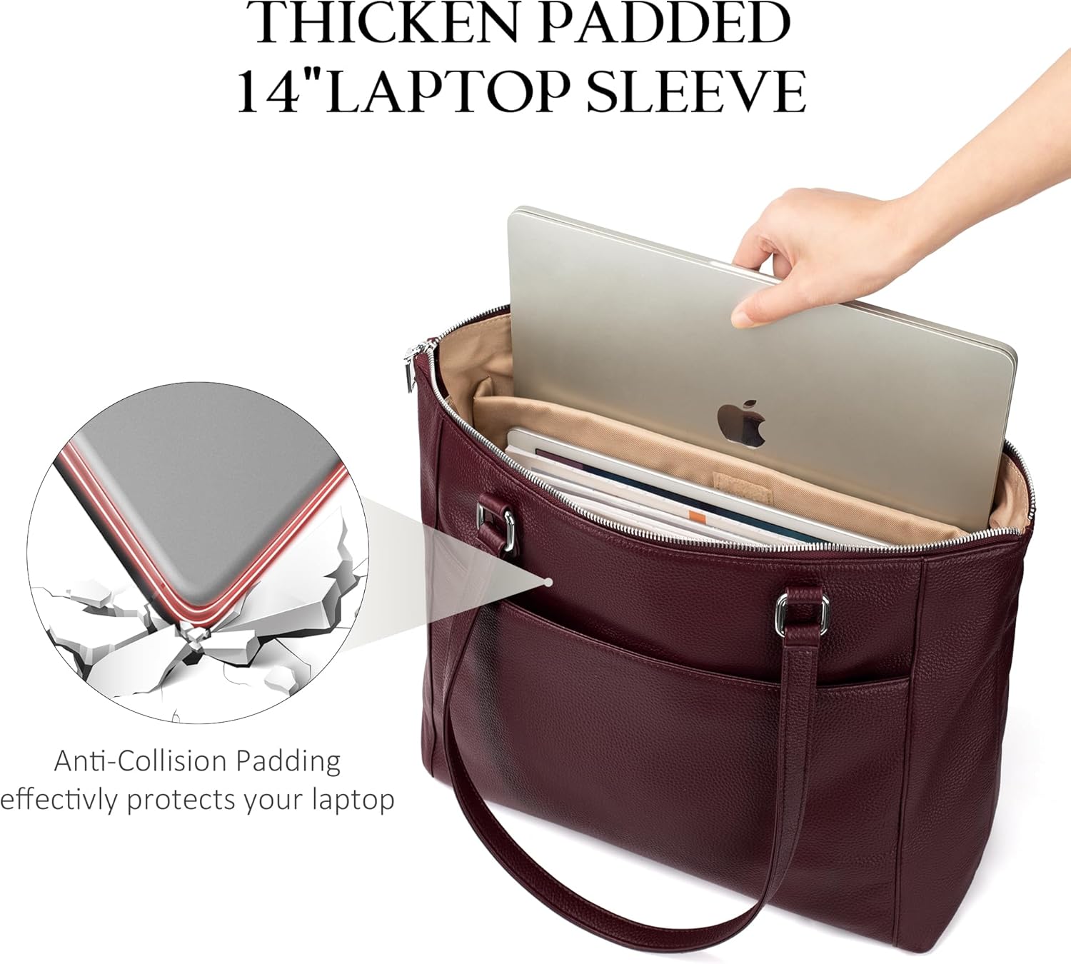 befen Genuine Leather Tote Bag for Women, Large Tote Bag for Women for Work Purses Satchel Handbags with Top Handles - Image 6