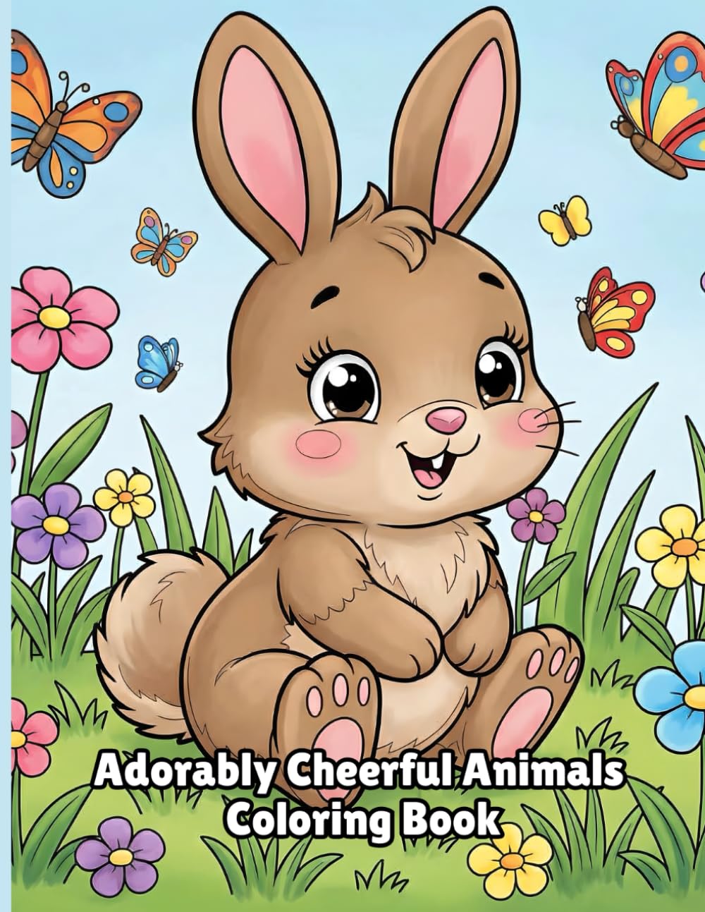 Adorably Cheerful Cute Animals for Stress Relief: Coloring Book for Adults and Teens (Adorable Animals)
