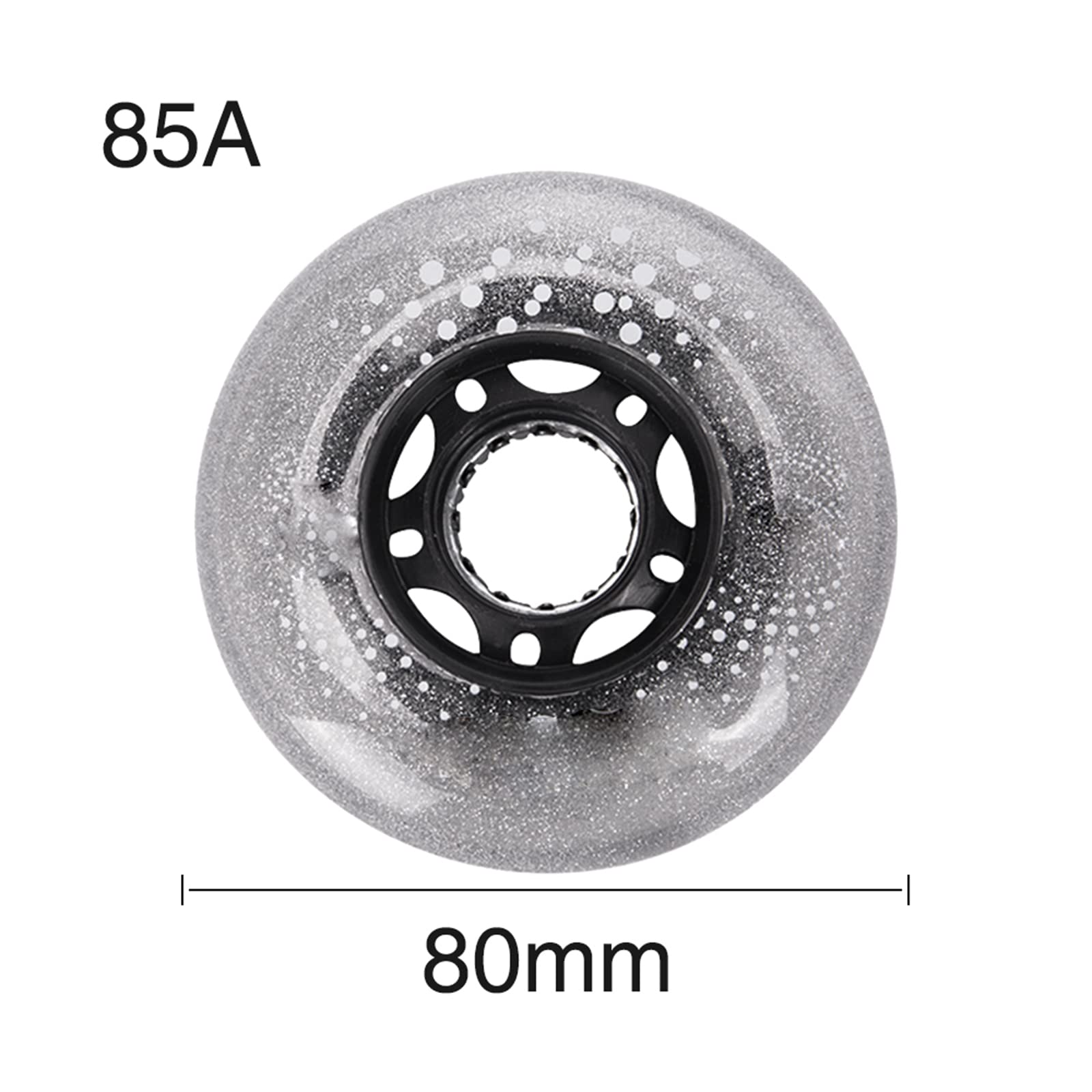 Genérico Ruedas para Patines en Línea Interior Exterior Ruedas de Repuesto para Patines en Línea con Flash Luminoso 85A Ruedas LED en Línea de 68mm/72mm/76mm/80mm Paquete de 8