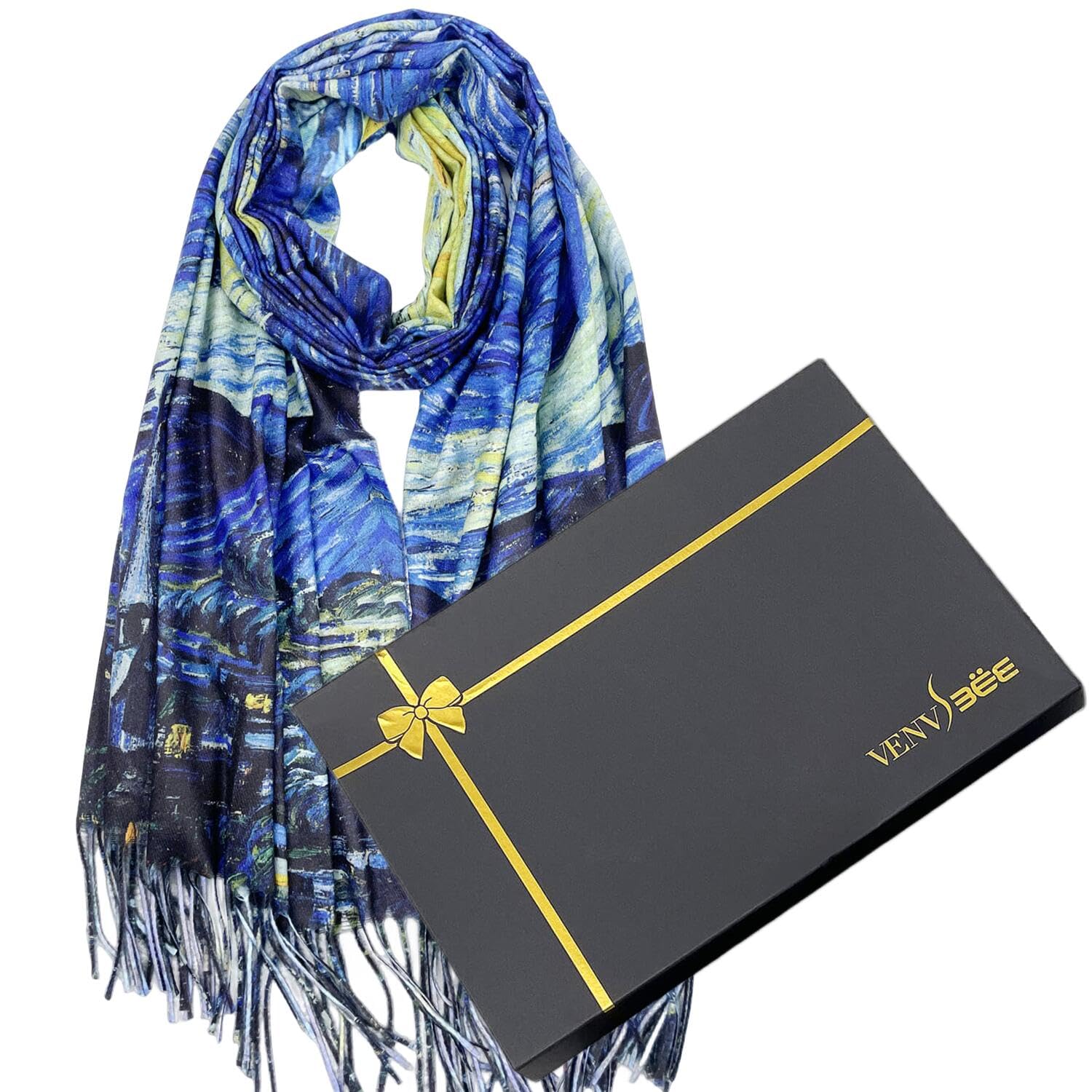 Van Gogh Scarves Art Scarf for Women Best Gift Reversible Soft Shawl Wrap Pashmina in Gift Box