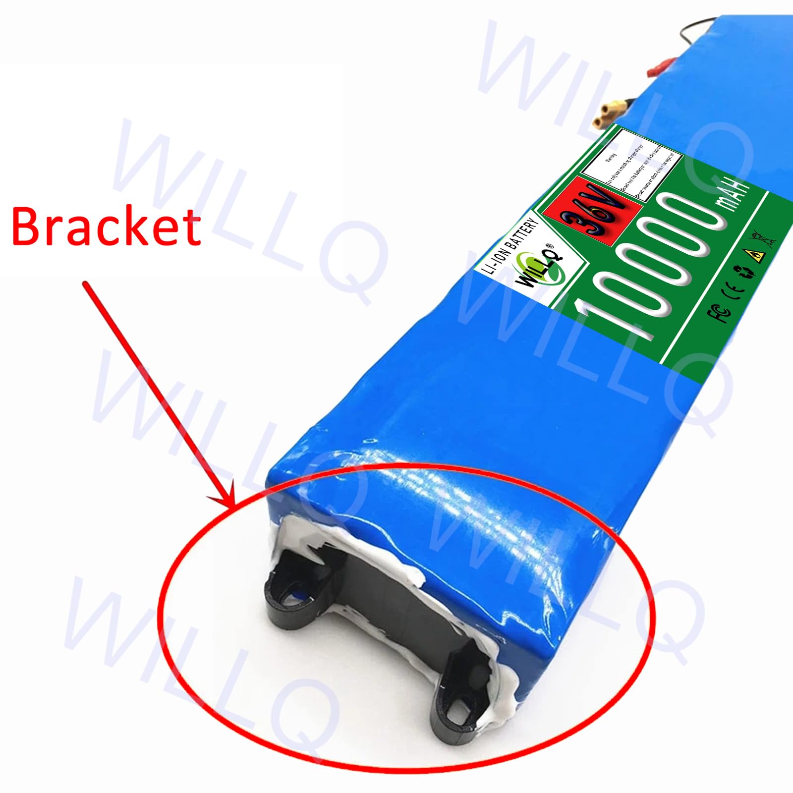 Batterie Lithium 36V 10Ah pour kit Moteur Trottinette électrique | Pièce rechange pour scooter, batterie 36V 10000mAh pour vélo électrique, avec connecteurs SM et XT30, enveloppe en PVC