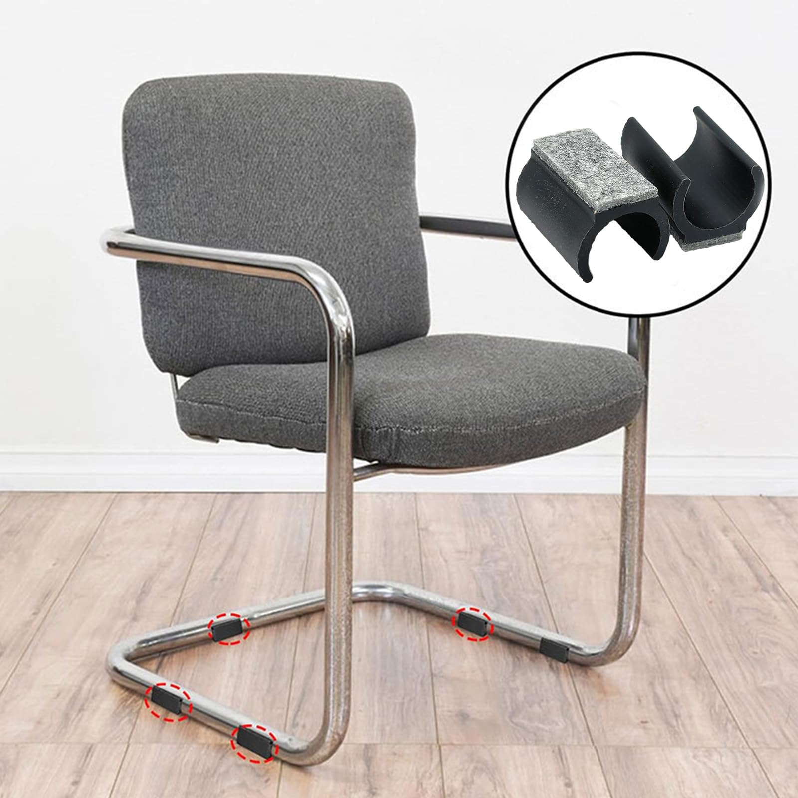 8 Passanti In Feltro Per Sedie A Sbalzo - Antiscivolo, Antirumore E Protettivi Per Pavimenti - Foto 11