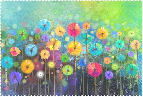 Miniatura 7 de Estacional Naturaleza Verano Otoño Invierno Flores Primavera Manteles Individuales para Mesa de Comedor Resistente al Calor Decoración de Mesa de