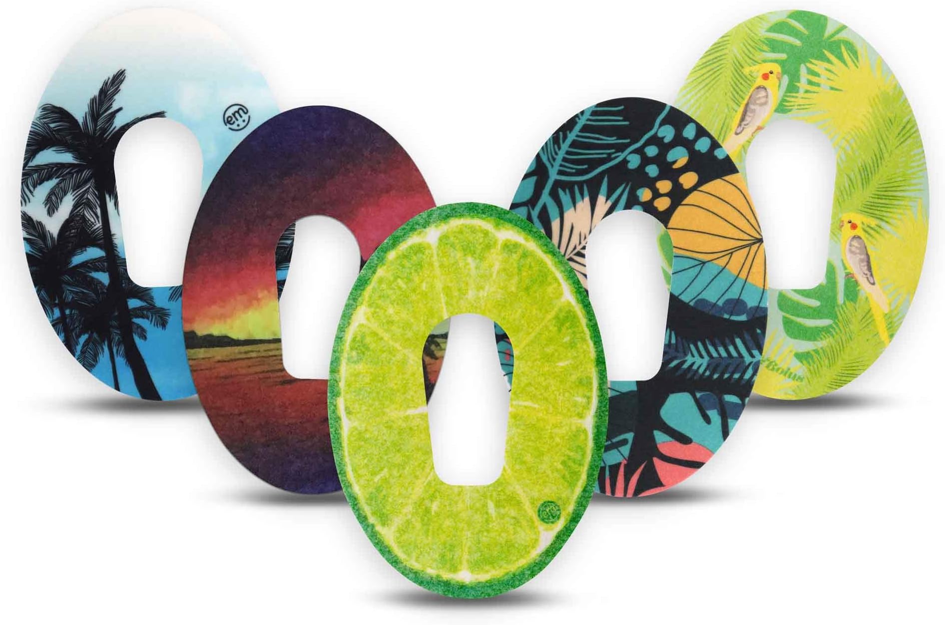 ExpressionMed - Adhesive Patch for Dexcom G6 (5-Pack) - Made in The USA, Waterproof, Split Backing, CGM Tape (Tropical Paradise)