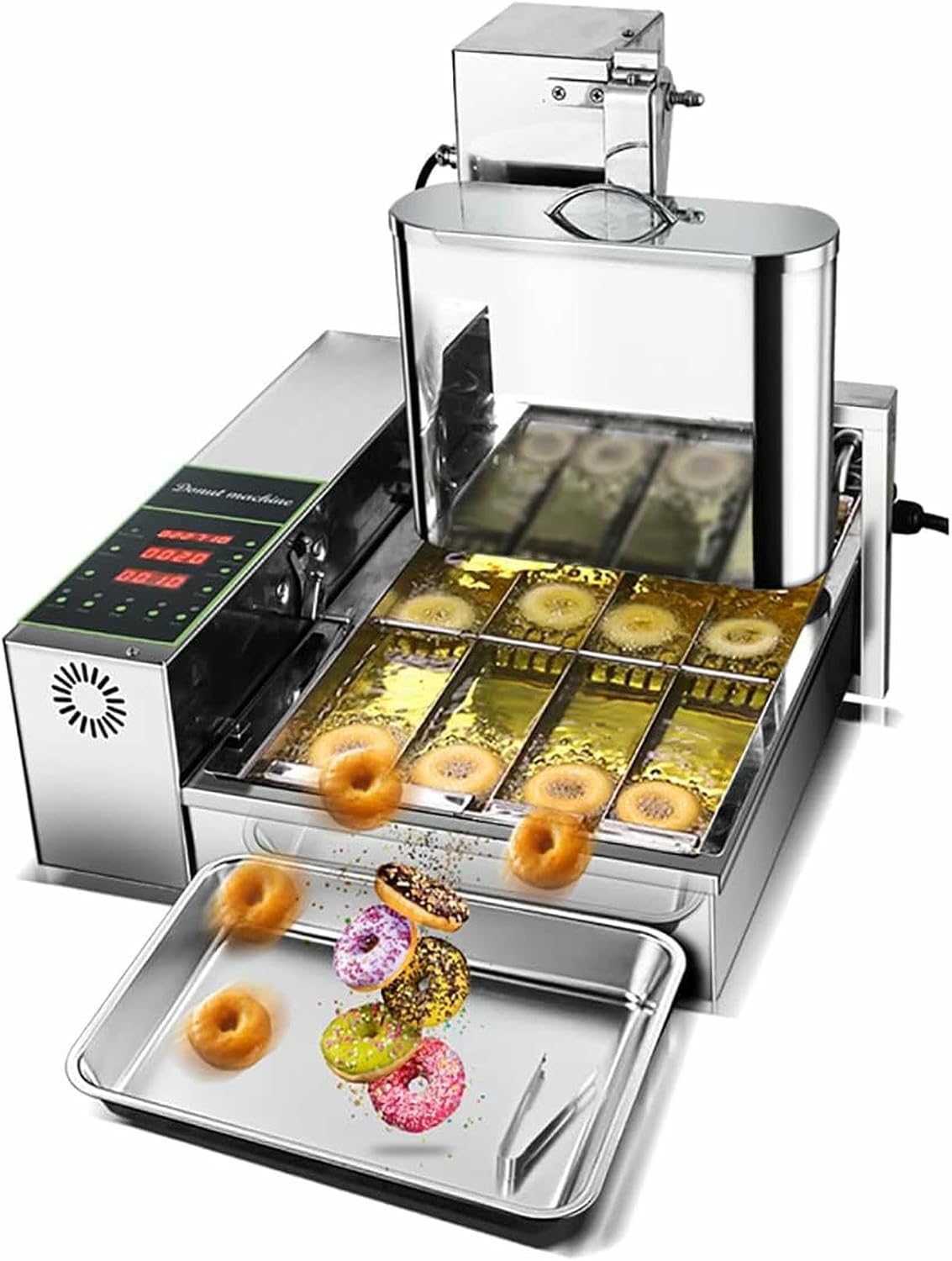 Commercial Automatic Doughnut Machine, Digitals Donut Fryer, Commercial Mini Donut Maker Donut Machine Maker, Adjustable Donut