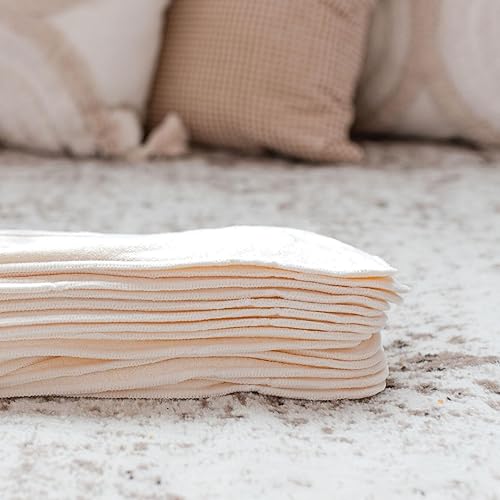 Miniatura 9 de Insertos de pañales de tela, paquete de 14 forros reutilizables de 4 capas para pañales de bolsillo, lavables, absorbentes y transpirables para