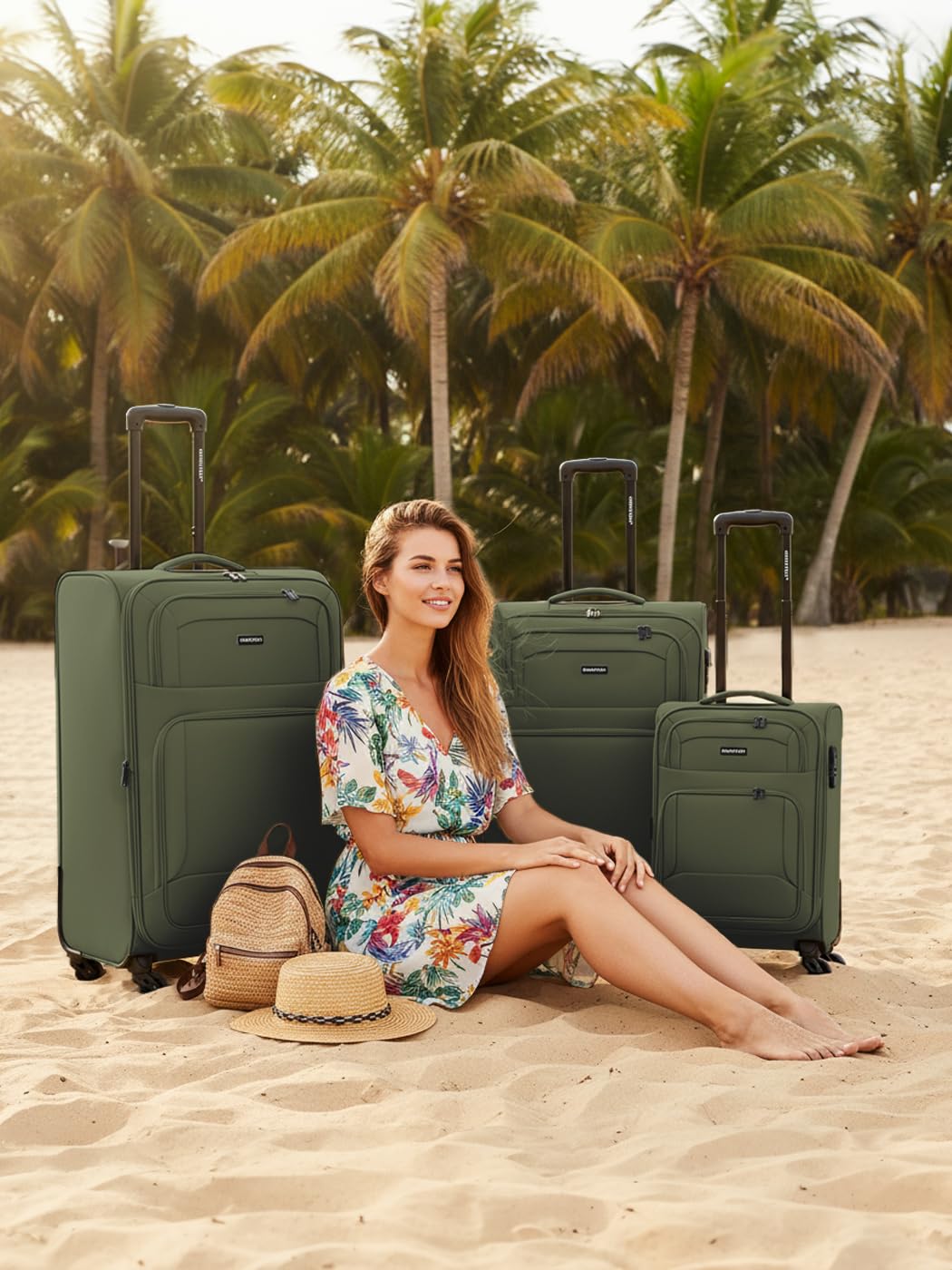 SMARTBOX Weichgepäck Koffer-Set 3-teilig für Damen & Herren | leichte & stabile Reise-Trolleys, hochwertiges Softcase, 4 Rollen & Zahlenschloss |erweiterbar mit Dehnfalten (Edition 04)