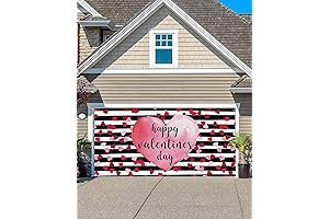Large Valentine's Day Door Cover, Loving Heart Valentine's Day Garage Door Decorations