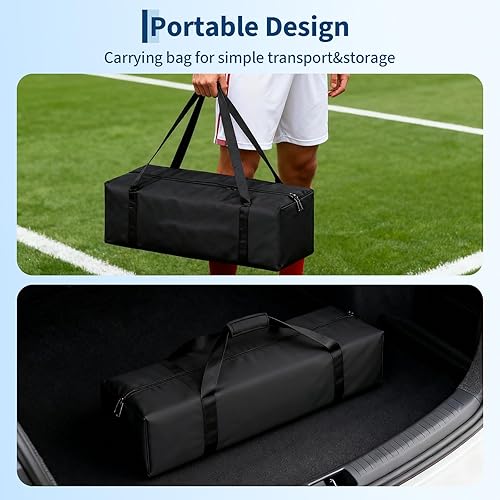 Miniatura 3 de Soccer Goal 12x6 ft for Backyard, Portable & Collapsible, Heavy Duty Metal Base, Quick Set Up Training Net, Weather-Resistant with Carry Bag for